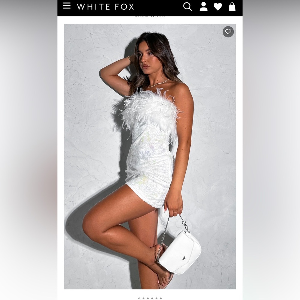 Strapless White Sequin Dress
